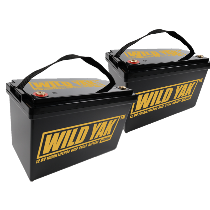 Wild Yak LITHIUM 12.8V 100AH TROLLING MOTOR DEEP CYCLE LIFEPO4 BATTERY SET