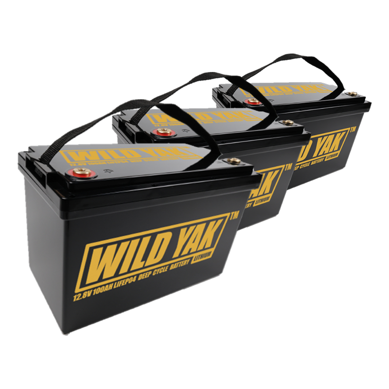 Wild Yak LITHIUM 12.8V 100AH TROLLING MOTOR DEEP CYCLE LIFEPO4 BATTERY SET